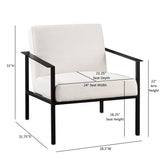 Comfort Pointe Milano Oatmeal White Stationary Metal Accent Chair  Oatmeal fabric/Matte black finish