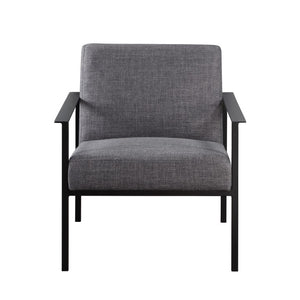 Comfort Pointe Milano Charcoal Stationary Metal Accent Chair  Charcoal fabric/Matte black finish