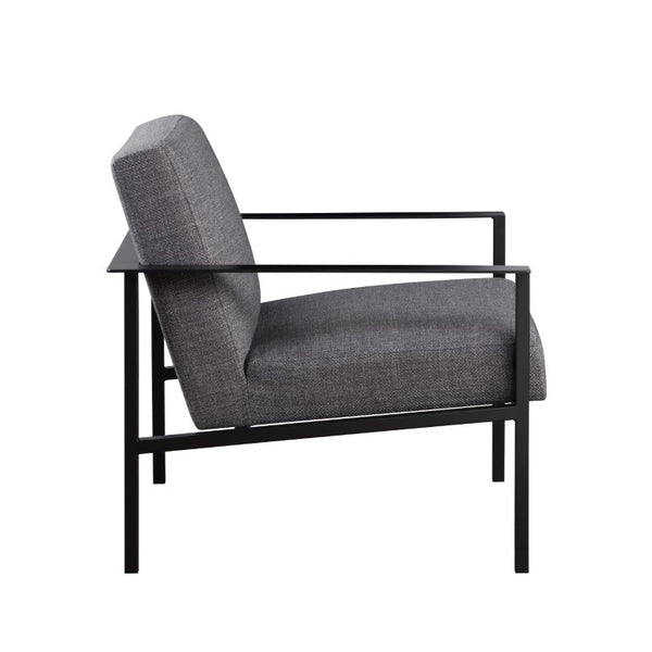 Comfort Pointe Milano Charcoal Stationary Metal Accent Chair  Charcoal fabric/Matte black finish