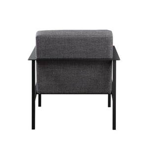 Comfort Pointe Milano Charcoal Stationary Metal Accent Chair  Charcoal fabric/Matte black finish