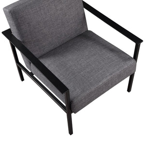 Comfort Pointe Milano Charcoal Stationary Metal Accent Chair  Charcoal fabric/Matte black finish