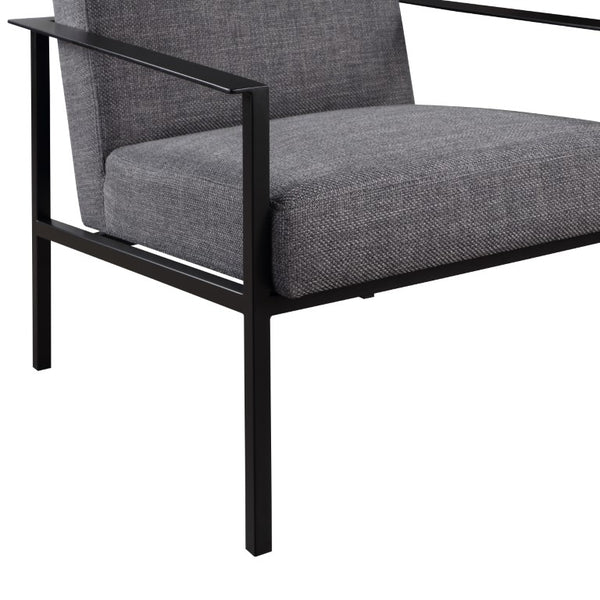 Comfort Pointe Milano Charcoal Stationary Metal Accent Chair  Charcoal fabric/Matte black finish