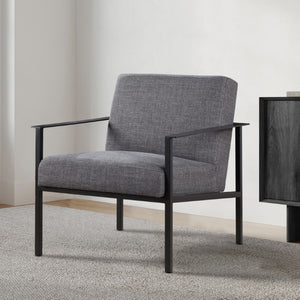 Comfort Pointe Milano Charcoal Stationary Metal Accent Chair  Charcoal fabric/Matte black finish