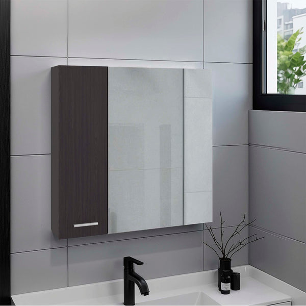 English Elm Nome Wall Mounted Mirrored Medicine Cabinet with Multi Compartment Interior Storage B097P474280