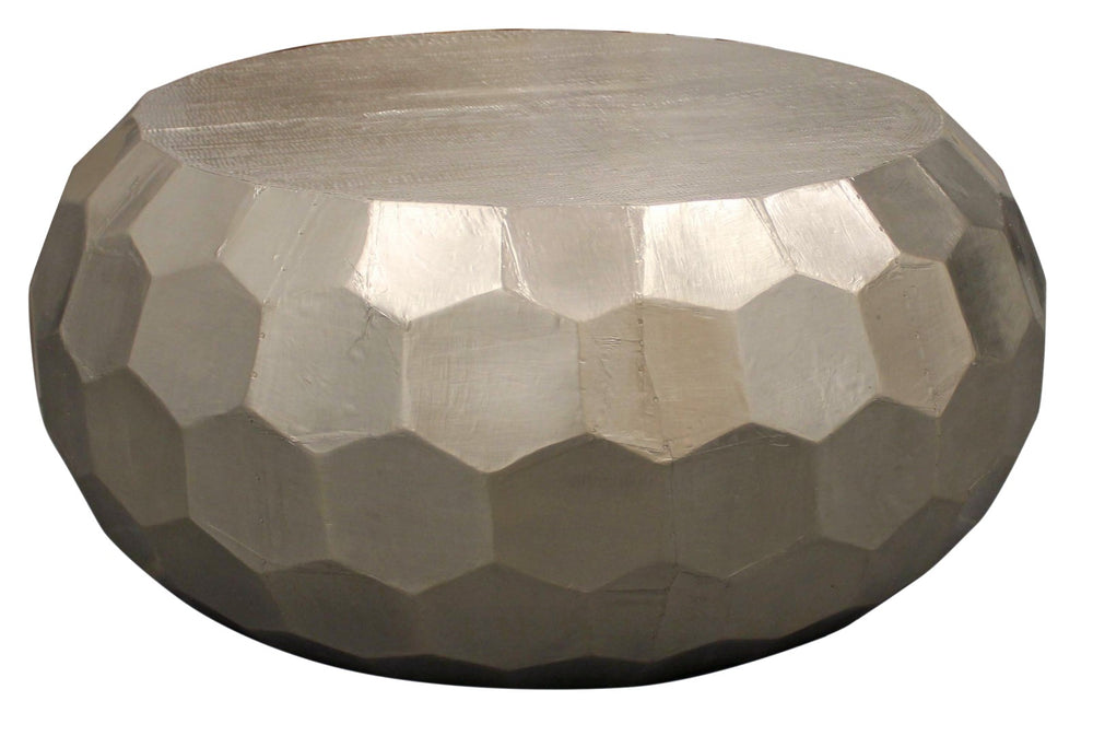 Moti Kaleido Antique Silver Coffee Table with Hexagonal Stamps 82003026