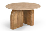 VIG Furniture Modrest Kellison - Modern Travertine Marble + Wood End Table VGBR-SBA-4808