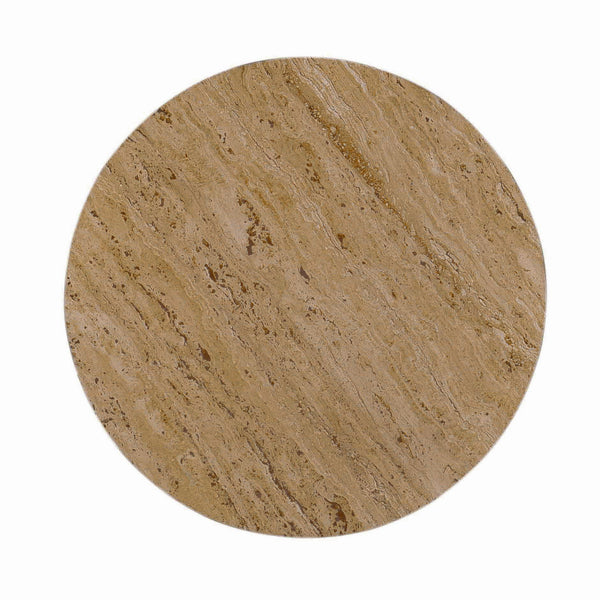 VIG Furniture Modrest Velma - Modern Travertine Marble End Table VGBR-SBA-8542-BE