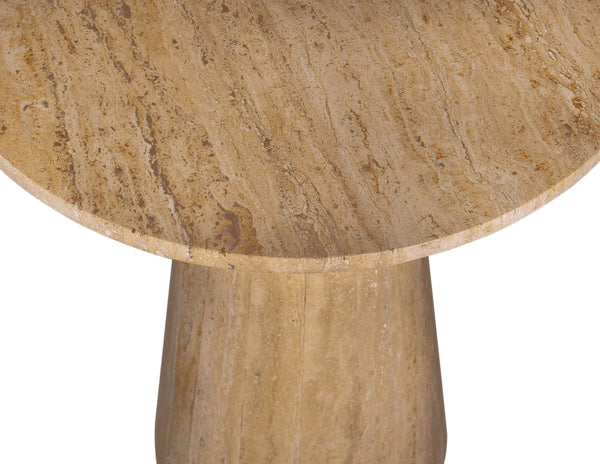 VIG Furniture Modrest Velma - Modern Travertine Marble End Table VGBR-SBA-8542-BE