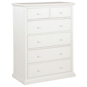 English Elm Anzio Six Drawer Tall Chest Matte Finish Modern Storage for Small Bedroom Spaces White B062P451787