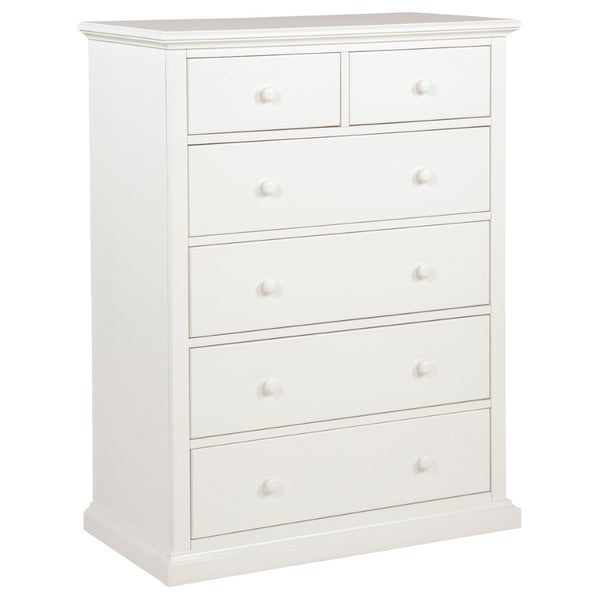 English Elm Anzio Six Drawer Tall Chest Matte Finish Modern Storage for Small Bedroom Spaces White B062P451787