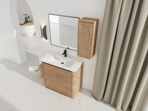 English Elm 36'' Freestanding Bathroom Vanity With Glossy Ceramic Sink & Soft-Close Doors For Stylish Storage W999S00402