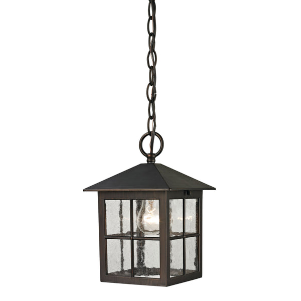 Thomas Lighting Shaker Inspired Outdoor Pendant Light Metal Cage Clear Glass Craftsman Porch Fixture 8201EH/70