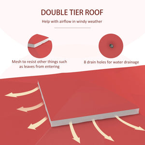 English Elm Outsunny 10' X 12' Two-Tier Gazebo Canopy Replacement Top, Wine Red, Easy Install With Drainage Holes W2225P174267-GIGA