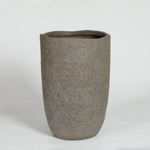 English Elm Round Concrete Sculptural Planter Duo Handcrafted Porous Finish Patio Garden Home W347P465319