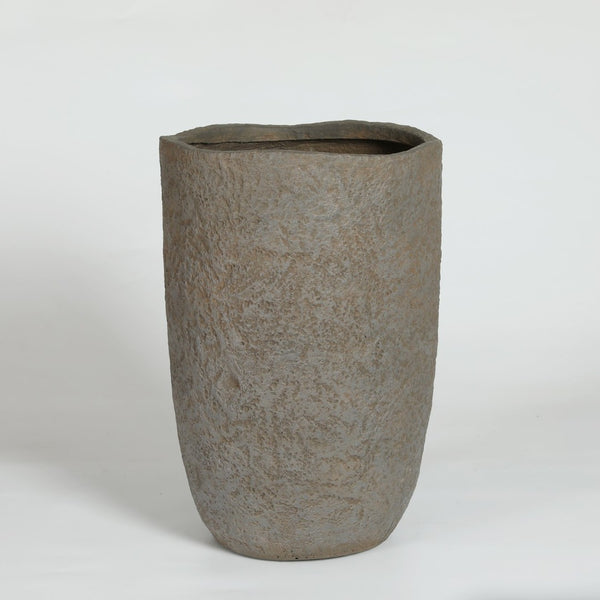 English Elm Round Concrete Sculptural Planter Duo Handcrafted Porous Finish Patio Garden Home W347P465319