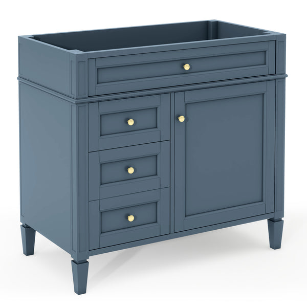English Elm 36'' Modern Bathroom Vanity Cabinet With Solid Wood Frame, 2 Drawers, Tip-Out For Storage Needs N710P256582M