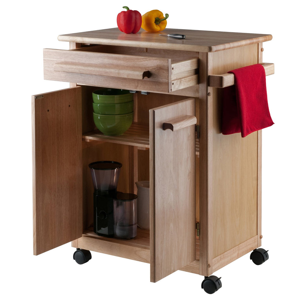 Winsome Wood Hackett Kitchen Utility Cart - Versatile Storage Solution With Natural Wood Finish & Mobility Features Natural Solid ,Composite Wood 82027-winsome-wood