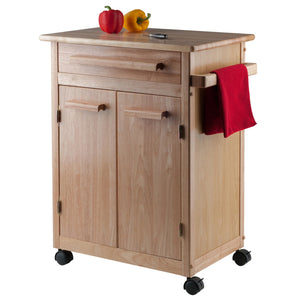 Winsome Wood Hackett Kitchen Utility Cart - Versatile Storage Solution With Natural Wood Finish & Mobility Features Natural Solid ,Composite Wood 82027-winsome-wood
