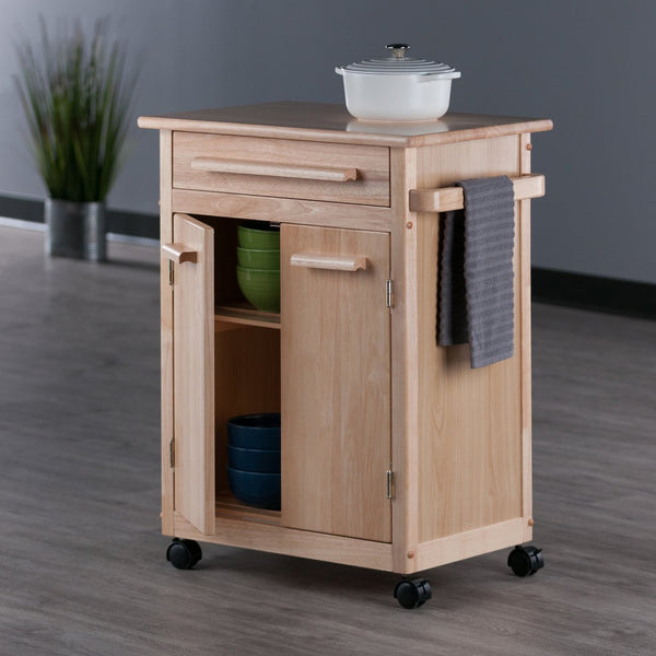 Winsome Wood Hackett Kitchen Utility Cart - Versatile Storage Solution With Natural Wood Finish & Mobility Features Natural Solid ,Composite Wood 82027-winsome-wood