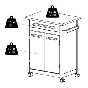 Winsome Wood Hackett Kitchen Utility Cart - Versatile Storage Solution With Natural Wood Finish & Mobility Features Natural Solid ,Composite Wood 82027-winsome-wood