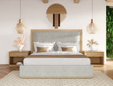 VIG Furniture Nova Domus Santa Barbara - Modern Grey Fabric + Natural Bedroom Set VGMABR-152-SET