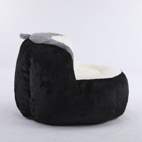 English Elm Oversized Faux Fur Bean Bag Chair - Multicolor Lounger Sofa For Cozy Living Room Relaxation! W3723P375716-GIGA