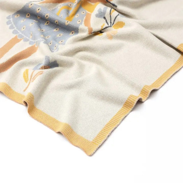 English Elm Cotton Playmat Whimsical Bunny Motif Cushioned Surface for Nursery and Playroom B346P400425