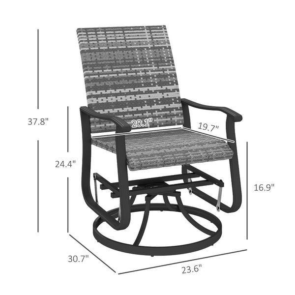 English Elm Garden Steel Frame Outdoor Glider Chair with Breathable Mesh for Porch or Patio T3971P444281