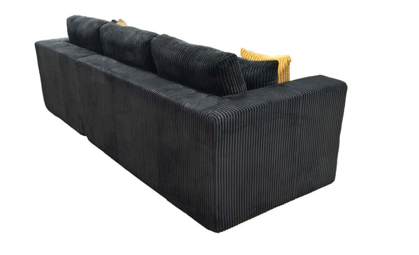 English Elm Full Corduroy Sectional Sofa with Foam Cushions Ready to Use Straight From the Box B2748S00057