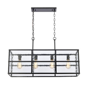 Solace 34'' Wide 4-Light Linear Chandelier - Matte Black 82077/4 Elk Lighting