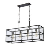 Solace 34'' Wide 4-Light Linear Chandelier - Matte Black 82077/4 Elk Lighting