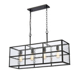 Solace 34'' Wide 4-Light Linear Chandelier - Matte Black 82077/4 Elk Lighting