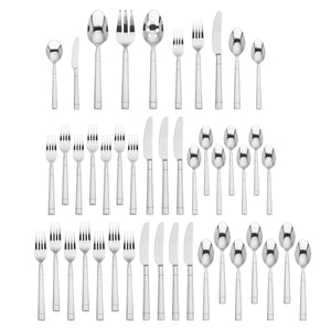 Lenox Fair Harbor 45 Piece 18/10 Stainless Steel Flatware Set for Eight Modern Dining 820859