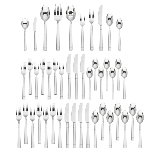 Lenox Fair Harbor 45 Piece 18/10 Stainless Steel Flatware Set for Eight Modern Dining 820859