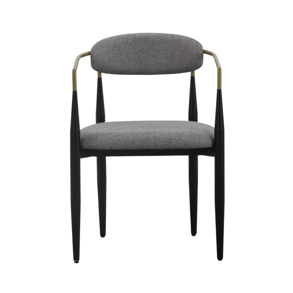 VIG Furniture Modrest Buchtel - Mid-Century Modern Medium Grey + Gold Arm + Black Dining Chair VGDW-J1312-MEDGRY
