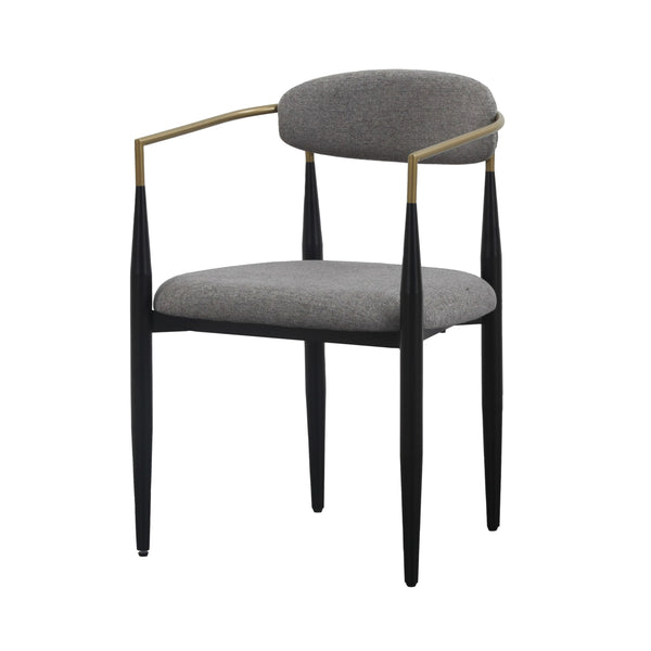 VIG Furniture Modrest Buchtel - Mid-Century Modern Medium Grey + Gold Arm + Black Dining Chair VGDW-J1312-MEDGRY