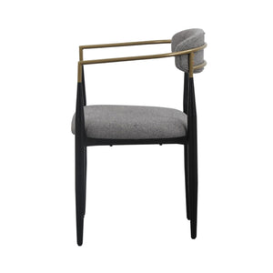 VIG Furniture Modrest Buchtel - Mid-Century Modern Medium Grey + Gold Arm + Black Dining Chair VGDW-J1312-MEDGRY