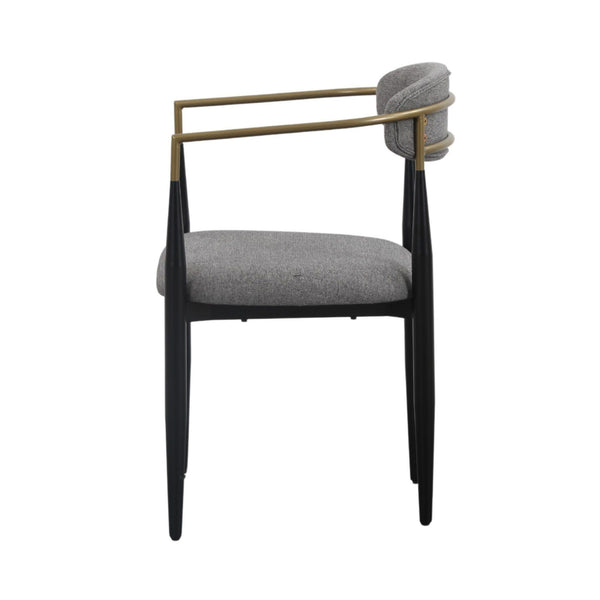 VIG Furniture Modrest Buchtel - Mid-Century Modern Medium Grey + Gold Arm + Black Dining Chair VGDW-J1312-MEDGRY