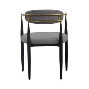 VIG Furniture Modrest Buchtel - Mid-Century Modern Medium Grey + Gold Arm + Black Dining Chair VGDW-J1312-MEDGRY