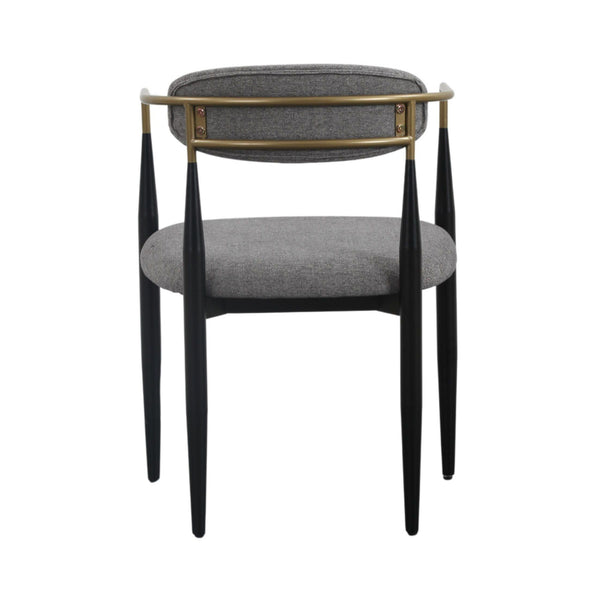 VIG Furniture Modrest Buchtel - Mid-Century Modern Medium Grey + Gold Arm + Black Dining Chair VGDW-J1312-MEDGRY