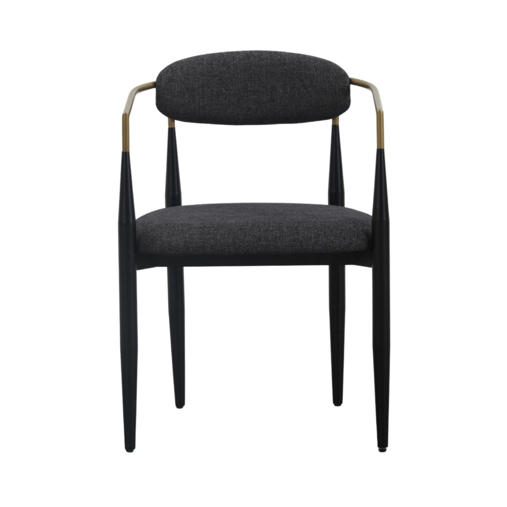 VIG Furniture Modrest Buchtel - Mid-Century Modern Dark Grey + Gold Arm + Black Dining Chair VGDW-J1312-DKGRY