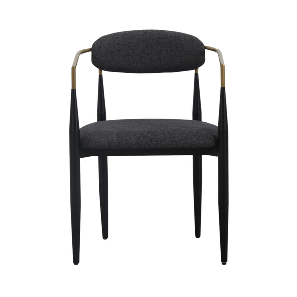 VIG Furniture Modrest Buchtel - Mid-Century Modern Dark Grey + Gold Arm + Black Dining Chair VGDW-J1312-DKGRY