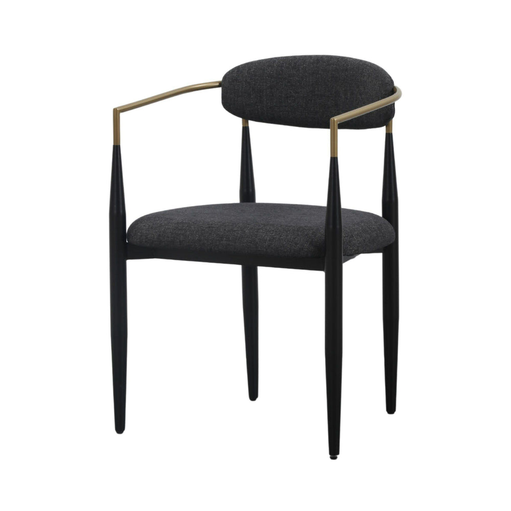 VIG Furniture Modrest Buchtel - Mid-Century Modern Dark Grey + Gold Arm + Black Dining Chair VGDW-J1312-DKGRY