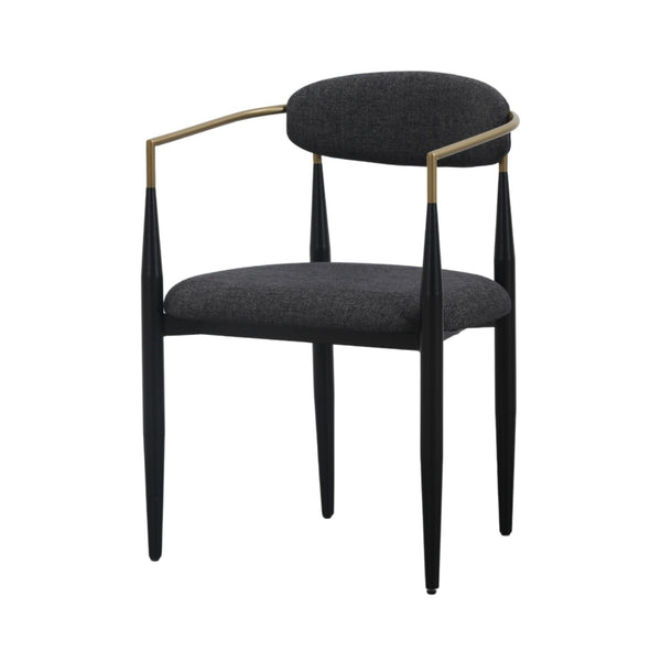 VIG Furniture Modrest Buchtel - Mid-Century Modern Dark Grey + Gold Arm + Black Dining Chair VGDW-J1312-DKGRY