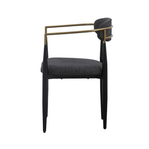 VIG Furniture Modrest Buchtel - Mid-Century Modern Dark Grey + Gold Arm + Black Dining Chair VGDW-J1312-DKGRY