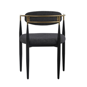 VIG Furniture Modrest Buchtel - Mid-Century Modern Dark Grey + Gold Arm + Black Dining Chair VGDW-J1312-DKGRY