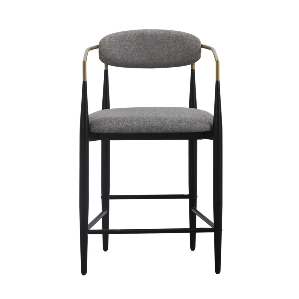 VIG Furniture Modrest Buchtel - Mid-Century Modern Medium Grey + Gold Arm + Black Counter Chair VGDW-J1313-MEDGRY