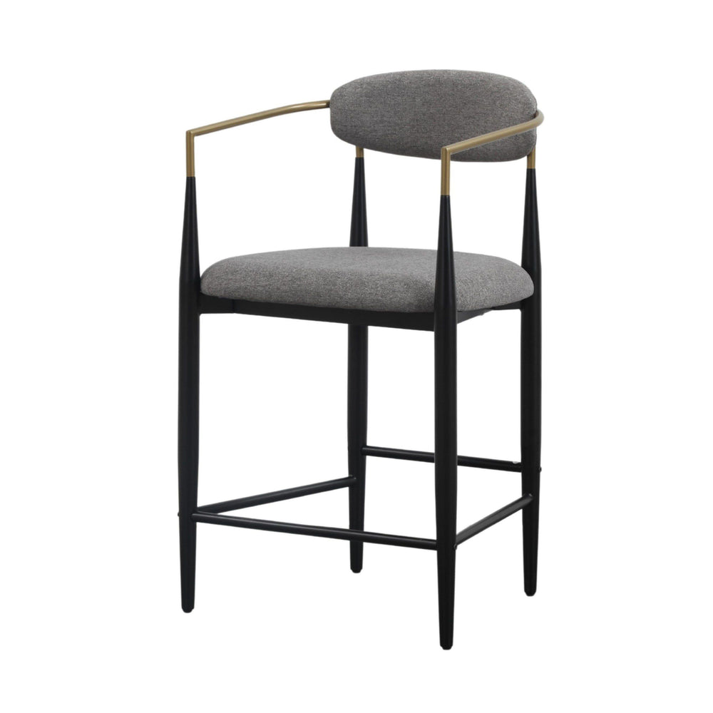 VIG Furniture Modrest Buchtel - Mid-Century Modern Medium Grey + Gold Arm + Black Counter Chair VGDW-J1313-MEDGRY