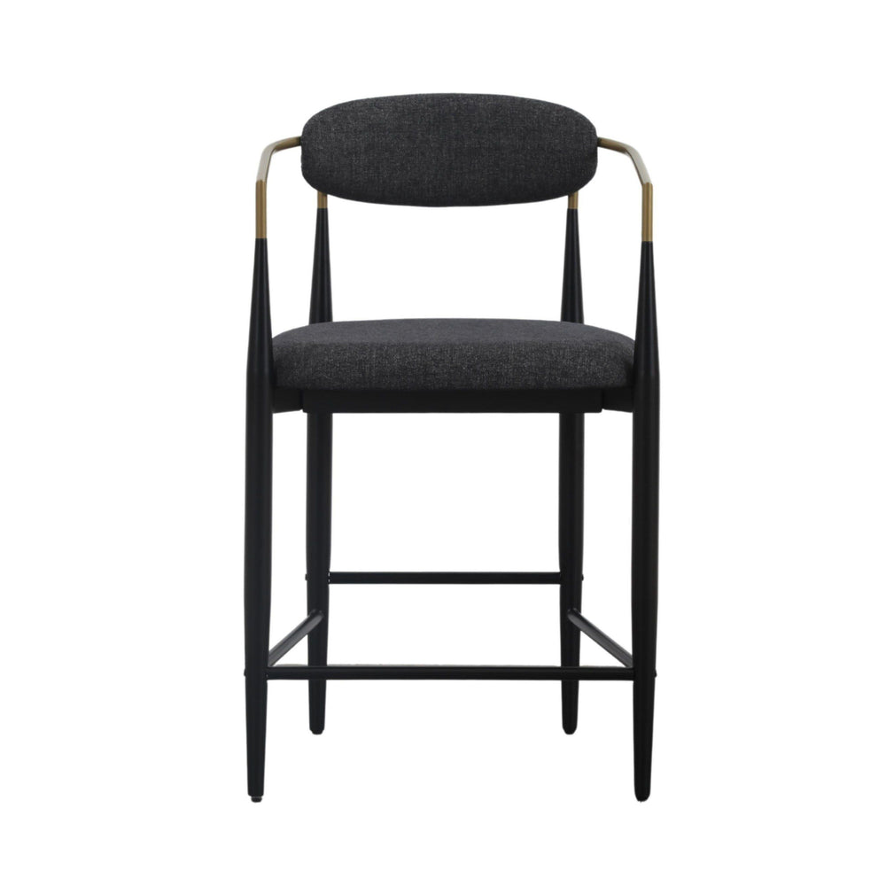 VIG Furniture Modrest Buchtel - Mid-Century Modern Dark Grey + Gold Arm + Black Counter Chair VGDW-J1313-DKGRY