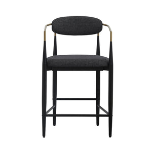 VIG Furniture Modrest Buchtel - Mid-Century Modern Dark Grey + Gold Arm + Black Counter Chair VGDW-J1313-DKGRY